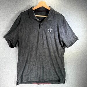Nike Dri-Fit ADV Tiger Woods Mens Polo Shirt Large Grey Dallas Cowboy Perfomance